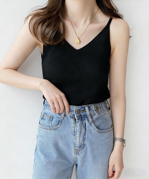 Miniministore(ミニミニストア)の「フロントVカット リブニットキャミソール(キャミソール・レディース・ライトグレー/ブラック/ダークベージュ/モカ/ライトベージュ/オリーブ/ダークグリーン/ホワイト・FREE)」の13枚目の写真