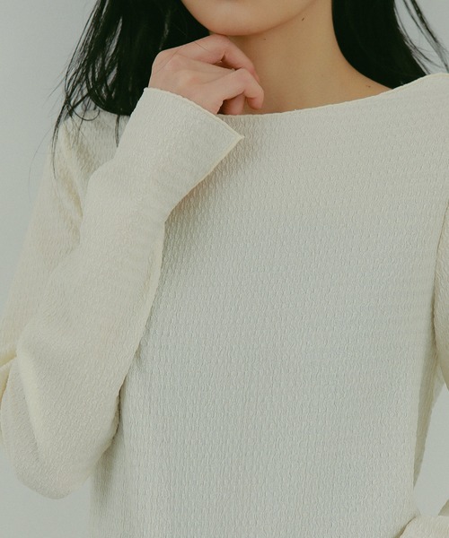 N WITH.（エヌウィズ）の「クレープトップス（Tシャツ/カットソー・レディース・アイボリー/ブラック/ベージュ・FREE）」の16枚目の写真