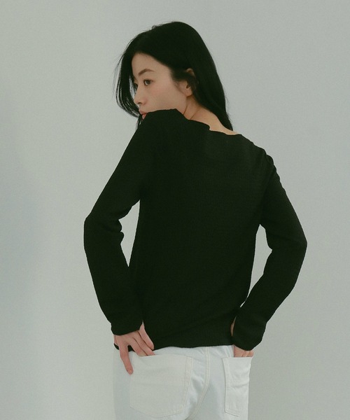 N WITH.（エヌウィズ）の「クレープトップス（Tシャツ/カットソー・レディース・アイボリー/ブラック/ベージュ・FREE）」の22枚目の写真