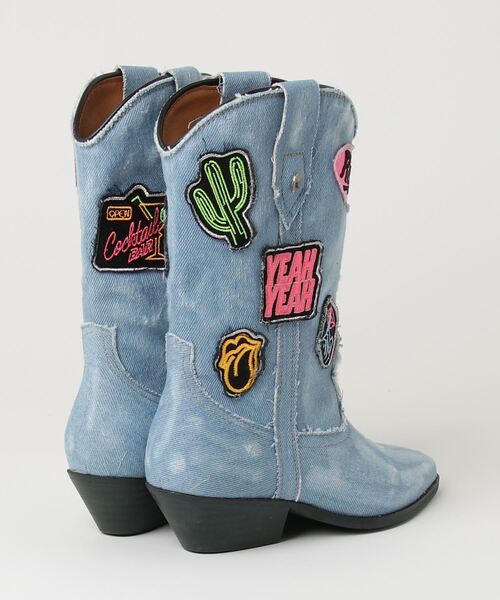 セール】パッチワークデニムウエスタンブーツ（ブーツ）｜REPLAY