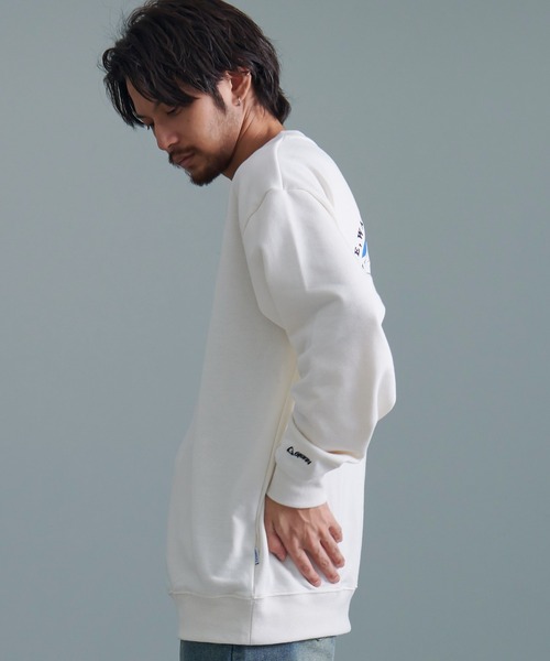 GERRY（ジェリー）の「『GERRY/ジェリー』裏毛バック車刺繍プリント長袖クルーネックカットソー（Tシャツ/カットソー・メンズ・ダークグレー/ネイビー/アイボリー/アッシュグレー・L/M）」の16枚目の写真