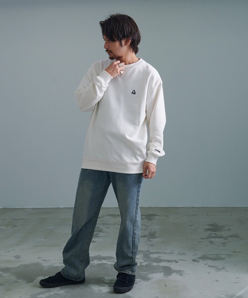 GERRY（ジェリー）の「『GERRY/ジェリー』裏毛バック車刺繍プリント長袖クルーネックカットソー（Tシャツ/カットソー・メンズ・ダークグレー/ネイビー/アイボリー/アッシュグレー・L/M）」の17枚目の写真