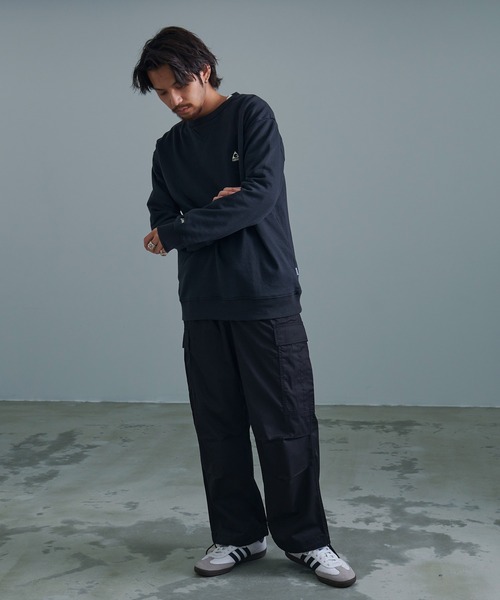 GERRY（ジェリー）の「『GERRY/ジェリー』裏毛バック車刺繍プリント長袖クルーネックカットソー（Tシャツ/カットソー・メンズ・ダークグレー/ネイビー/アイボリー/アッシュグレー・L/M）」の6枚目の写真