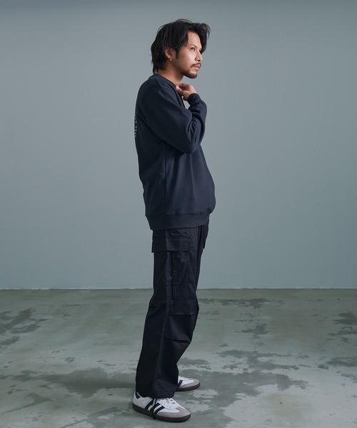 GERRY（ジェリー）の「『GERRY/ジェリー』裏毛バック車刺繍プリント長袖クルーネックカットソー（Tシャツ/カットソー・メンズ・ダークグレー/ネイビー/アイボリー/アッシュグレー・L/M）」の7枚目の写真