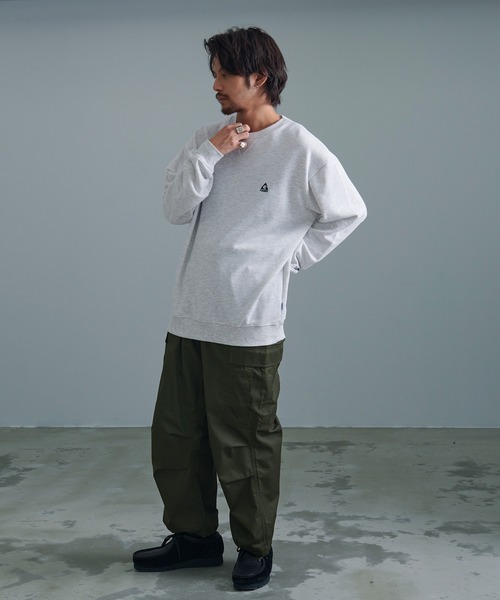 GERRY（ジェリー）の「『GERRY/ジェリー』裏毛バック車刺繍プリント長袖クルーネックカットソー（Tシャツ/カットソー・メンズ・ダークグレー/ネイビー/アイボリー/アッシュグレー・L/M）」の21枚目の写真
