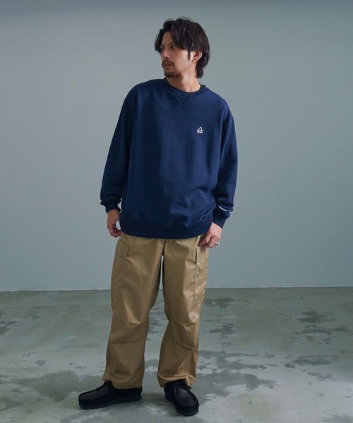 GERRY（ジェリー）の「『GERRY/ジェリー』裏毛バック車刺繍プリント長袖クルーネックカットソー（Tシャツ/カットソー・メンズ・ダークグレー/ネイビー/アイボリー/アッシュグレー・L/M）」の11枚目の写真