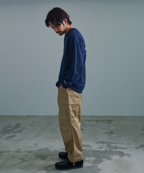 GERRY（ジェリー）の「『GERRY/ジェリー』裏毛バック車刺繍プリント長袖クルーネックカットソー（Tシャツ/カットソー・メンズ・ダークグレー/ネイビー/アイボリー/アッシュグレー・L/M）」の12枚目の写真