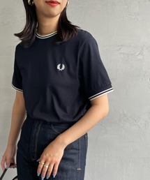 [FRED PERRY/フレッドペリー] ツインティップライン ワンポイント刺繍ロゴTシャツ