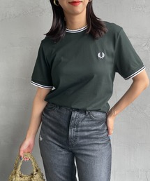 [FRED PERRY/フレッドペリー] ツインティップライン ワンポイント刺繍ロゴTシャツ