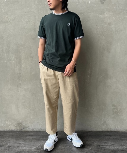 FRED PERRY フレッドペリー　ツインティップライン ワンポイントロゴ刺繍 FRED PERRY/フレッドペリー] ツインティップライン ワンポイント