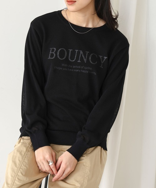 Bou Jeloud(ブージュルード)の「ニットレイヤードロゴカットソー(Tシャツ/カットソー・レディース・オフホワイト/ブラック・FREE)」の14枚目の写真