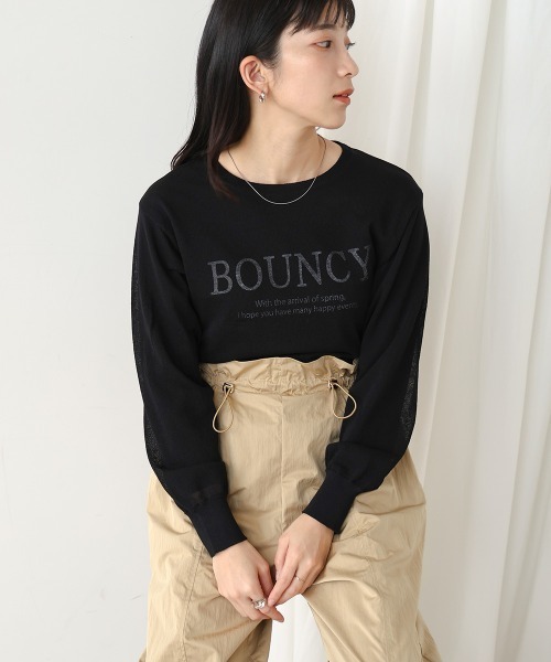 Bou Jeloud(ブージュルード)の「ニットレイヤードロゴカットソー(Tシャツ/カットソー・レディース・オフホワイト/ブラック・FREE)」の15枚目の写真