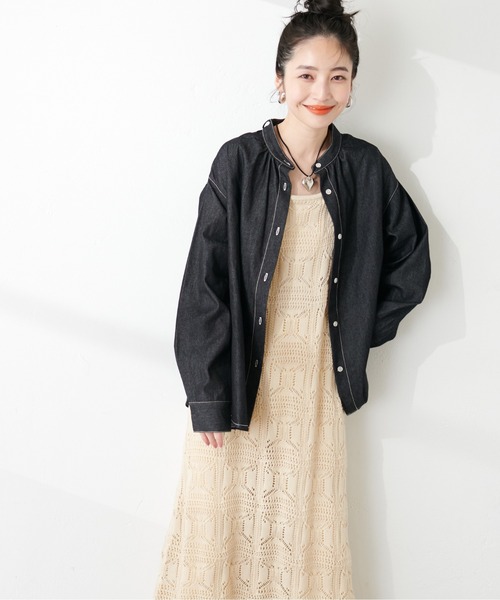 natural couture（ナチュラルクチュール）の「やわらかデニムライクボウタイシャツ（シャツ/ブラウス・レディース・オフホワイト/ブルー/ブラック・FREE）」の19枚目の写真