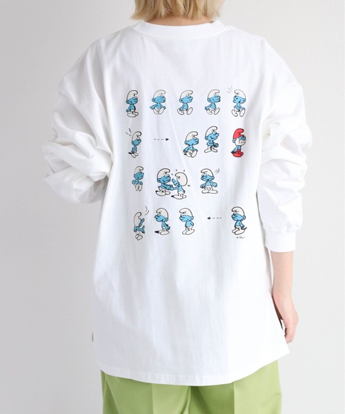 cepo(セポ)の「SMURFS バックプリントロンTee(Tシャツ/カットソー・レディース・ブラック系2/ホワイト系1/ホワイト系2/ブラック系1・M)」の2枚目の写真