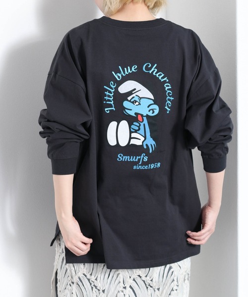cepo(セポ)の「SMURFS バックプリントロンTee(Tシャツ/カットソー・レディース・ブラック系2/ホワイト系1/ホワイト系2/ブラック系1・M)」の4枚目の写真