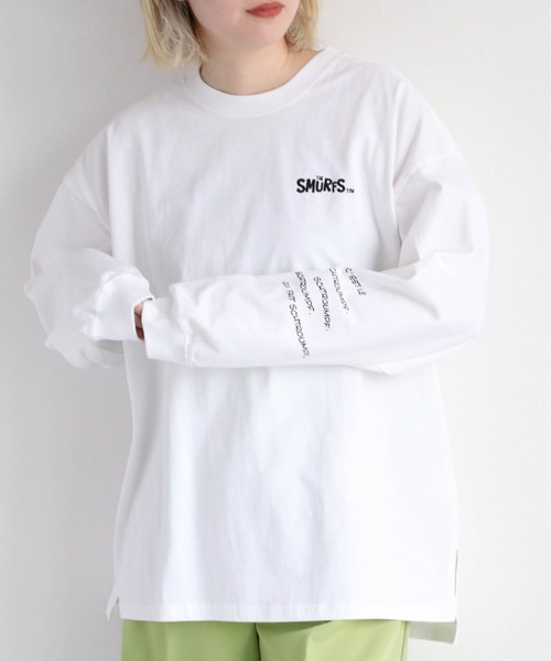 cepo(セポ)の「SMURFS バックプリントロンTee(Tシャツ/カットソー・レディース・ブラック系2/ホワイト系1/ホワイト系2/ブラック系1・M)」の5枚目の写真