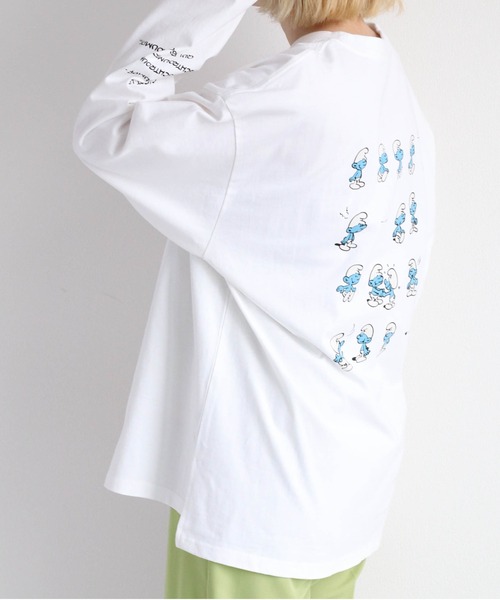 cepo(セポ)の「SMURFS バックプリントロンTee(Tシャツ/カットソー・レディース・ブラック系2/ホワイト系1/ホワイト系2/ブラック系1・M)」の6枚目の写真