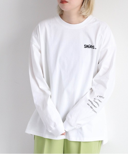 cepo(セポ)の「SMURFS バックプリントロンTee(Tシャツ/カットソー・レディース・ブラック系2/ホワイト系1/ホワイト系2/ブラック系1・M)」の7枚目の写真