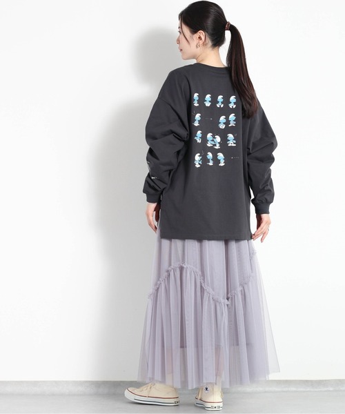 cepo(セポ)の「SMURFS バックプリントロンTee(Tシャツ/カットソー・レディース・ブラック系2/ホワイト系1/ホワイト系2/ブラック系1・M)」の16枚目の写真
