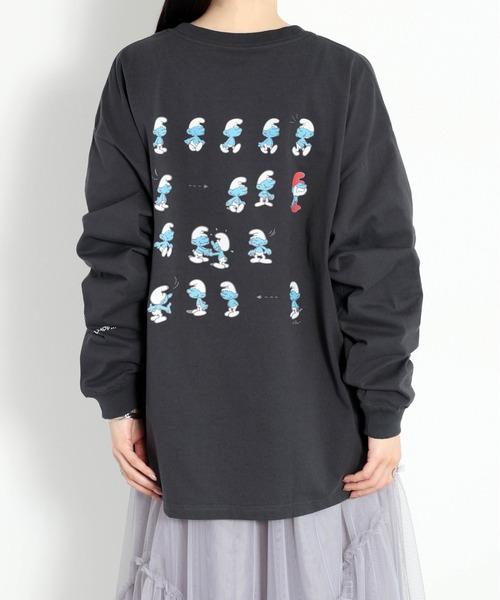 cepo(セポ)の「SMURFS バックプリントロンTee(Tシャツ/カットソー・レディース・ブラック系2/ホワイト系1/ホワイト系2/ブラック系1・M)」の14枚目の写真