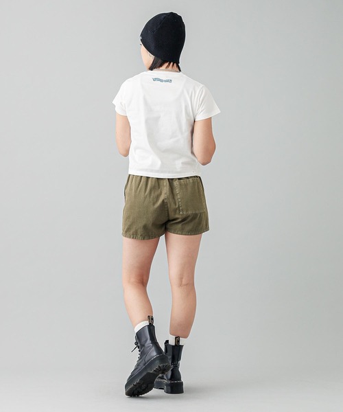 X-girl（エックスガール）の「EMBROIDERED BUTTERFLY LOGO S/S BABY TEE（Tシャツ/カットソー・レディース・ブラック/ホワイト/ピンク・S/M）」の8枚目の写真