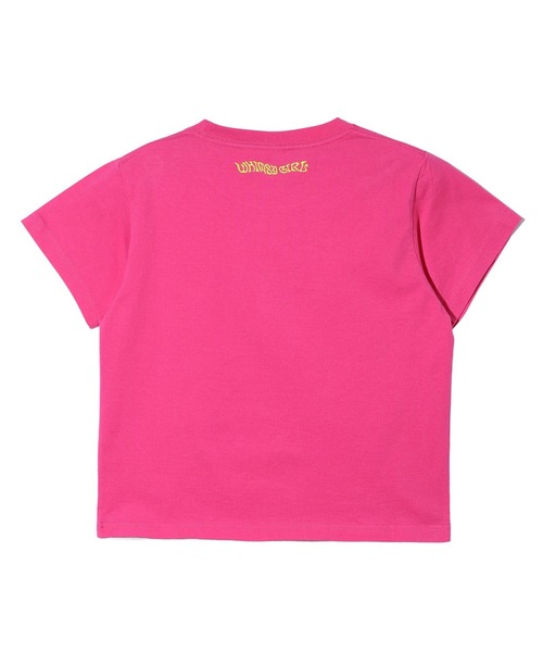 X-girl（エックスガール）の「EMBROIDERED BUTTERFLY LOGO S/S BABY TEE（Tシャツ/カットソー・レディース・ブラック/ホワイト/ピンク・S/M）」の13枚目の写真