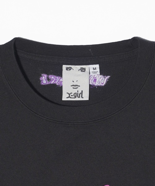 X-girl（エックスガール）の「EMBROIDERED BUTTERFLY LOGO S/S BABY TEE（Tシャツ/カットソー・レディース・ブラック/ホワイト/ピンク・S/M）」の15枚目の写真