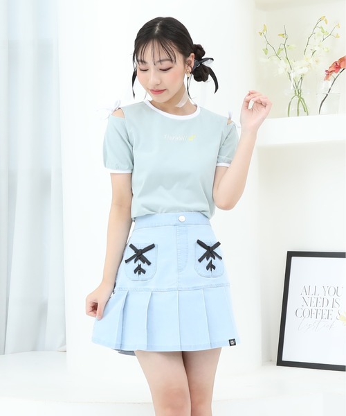 PINKHUNT（ピンクハント）の「PINKHUNT ピンクハント レースアップポケット スカート 9342K（デニムスカート・キッズ・ブルー/ブラック・130cm/140cm/150cm/160cm/120cm）」の9枚目の写真