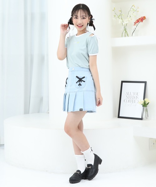 PINKHUNT（ピンクハント）の「PINKHUNT ピンクハント レースアップポケット スカート 9342K（デニムスカート・キッズ・ブルー/ブラック・130cm/140cm/150cm/160cm/120cm）」の11枚目の写真