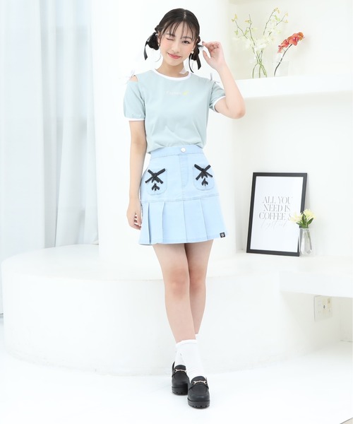 PINKHUNT（ピンクハント）の「PINKHUNT ピンクハント レースアップポケット スカート 9342K（デニムスカート・キッズ・ブルー/ブラック・130cm/140cm/150cm/160cm/120cm）」の12枚目の写真