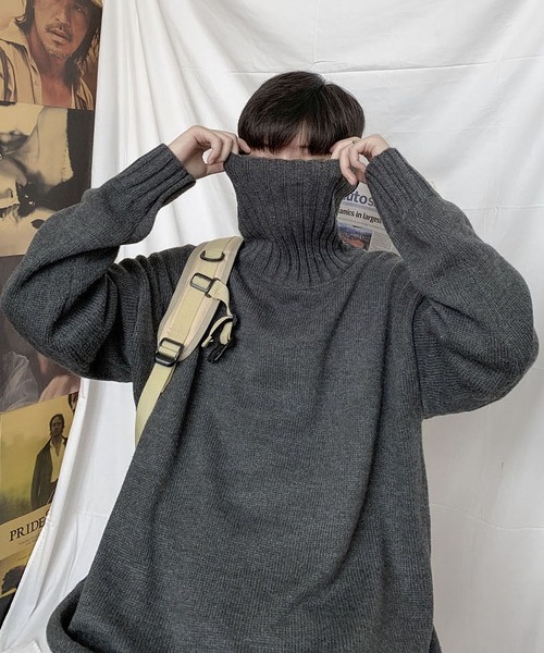 RUUX(ルーフ)の「ニット タートル(ニット/セーター・レディース・ホワイト/チャコールグレー/ブラック/ブラウン/グレー/グリーン・M/L/XL/XXXL/XXL)」の11枚目の写真