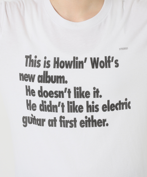GWお値下げ！FRAMeWORK　BLUESCENTRIC　Tシャツ セール】BLUESCENTRIC HOWLINWOLF NEW ALBUM TEE（Tシャツ