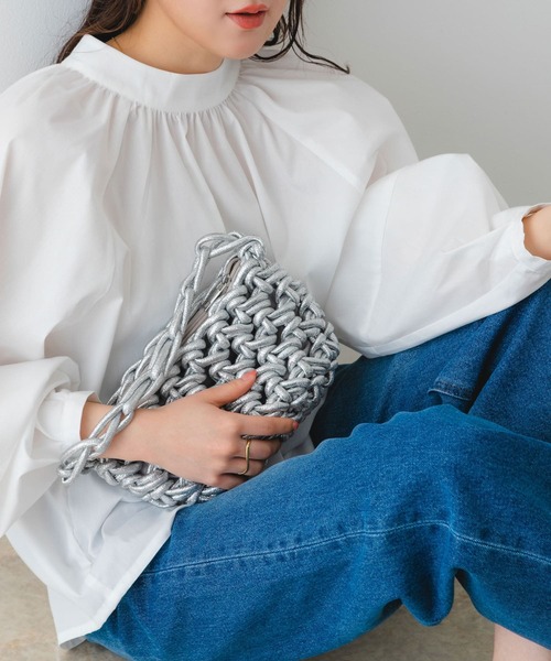 RODE SKO（ロデスコ）の「メタリック編み込みバッグ（ハンドバッグ・レディース・ゴールド系その他/シルバー/ブラック・ONE）」の21枚目の写真