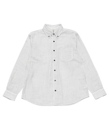 綿100% Wガーゼ 長袖カジュアルシャツ