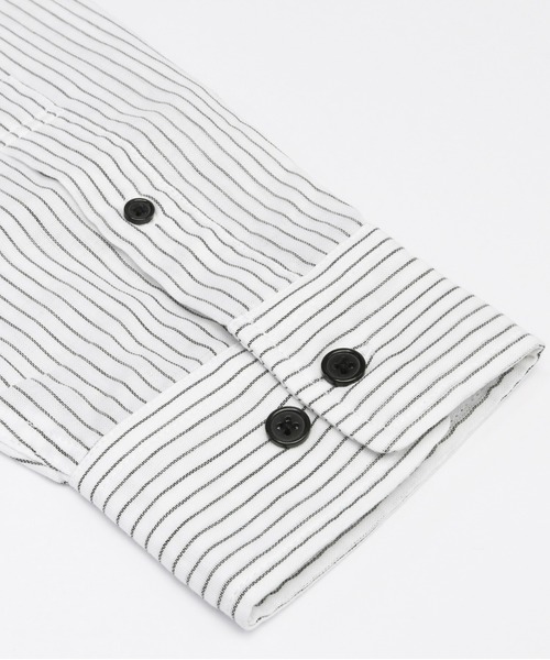 TOKYO SHIRTS（トウキョウシャツ）の「綿100% Wガーゼ 長袖カジュアルシャツ（シャツ/ブラウス・メンズ・ブラック×ホワイト・LL/L/M）」の3枚目の写真