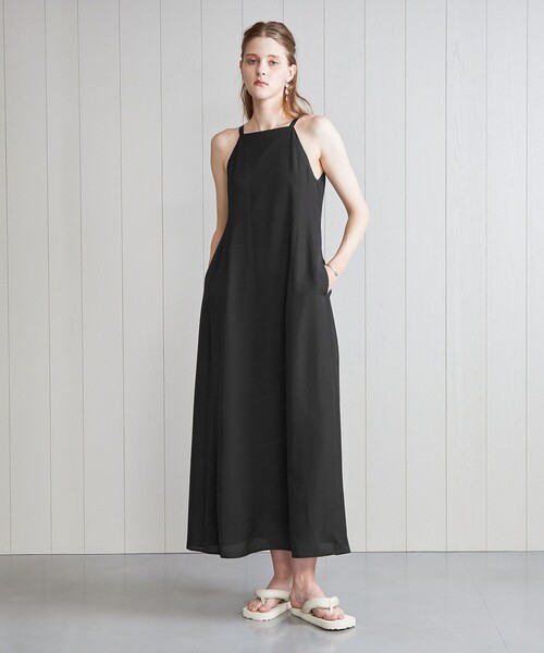 H　BEAUTY&YOUTH UNITED ARROWS（エイチビューティーアンドユースユナイテッドアローズ）の「＜H＞レーヨンポプリン キャミソールワンピース（ワンピース・レディース・ブラック・S/M）」の5枚目の写真