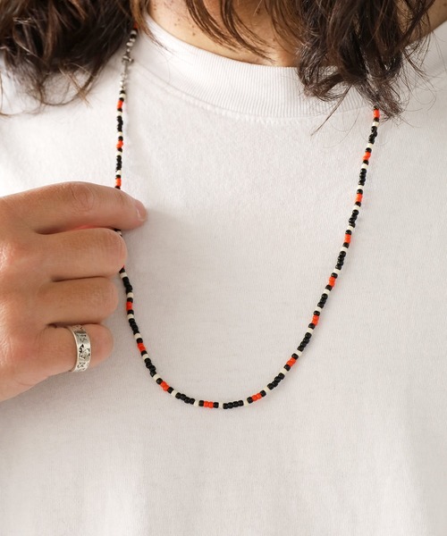 DIET BUTCHER（ダイエットブッチャー）の「DIET BUTCHER/ダイエットブッチャー Beads necklace collaboration with Adder ネックレス（ネックレス・メンズ・ブラック系/オレンジ系/レッド系・FREE）」の6枚目の写真