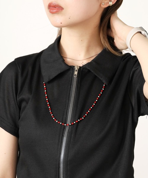 DIET BUTCHER（ダイエットブッチャー）の「DIET BUTCHER/ダイエットブッチャー Beads necklace collaboration with Adder ネックレス（ネックレス・メンズ・ブラック系/オレンジ系/レッド系・FREE）」の7枚目の写真