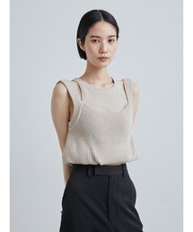 MIESROHE | リネン混カップインレイヤードビスチェ(ニット/セーター)