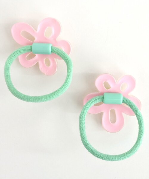 apres les cours（アプレレクール）の「クリアフラワーヘアゴム2個セット（ヘアゴム・キッズ・ブルー/オフホワイト/ピンク/サックスブルー/ラベンダー/ローズ・FREE）」の12枚目の写真