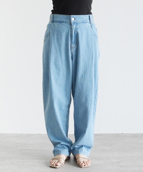 reca(レカ)の「リラックスタックデニムパンツ(デニムパンツ・レディース・サックスブルー/ネイビー・FREE)」の13枚目の写真