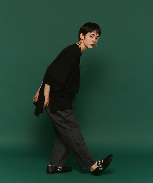 manana suerte（マニャーナスエルテ）の「ルーズデニムパンツ（デニムパンツ・レディース・ブルー/ブラック・MEDIUM/LARGE）」の12枚目の写真