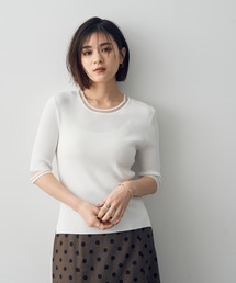 シアーMIX 5分袖ニット