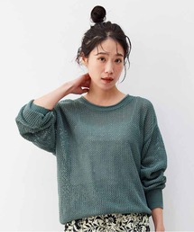 綿100％ リブ編み コットン」に該当するレディースのニット/セーター