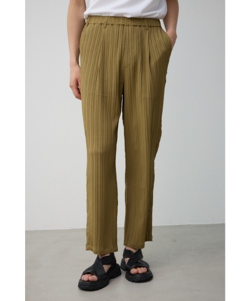 AZUL by moussy(アズールバイマウジー)の「タック楊柳リラックスパンツ(スラックス・メンズ・ブラック/ライトグレー/ベージュ・FREE)」の3枚目の写真