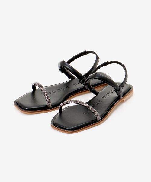 le.coeur blanc(ルクールブラン)の「ラインストーン ストラップサンダル(サンダル・レディース・アイボリー/ブラック・MEDIUM/SMALL)」の3枚目の写真