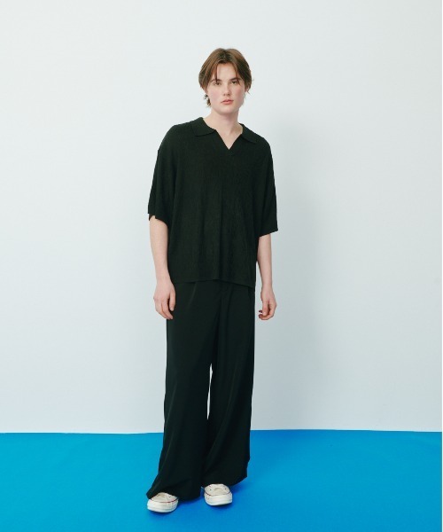 KACCO(カッコ)の「《ユニセックスアイテム》SIDE SLIT BUTTON WIDE SLACKS / サイドスリットボタンワイドスラックス(スラックス・メンズ・ダークブラウン/ブラック・LARGE/MEDIUM/SMALL)」の7枚目の写真