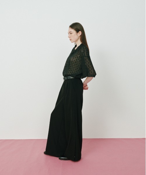 KACCO(カッコ)の「《ユニセックスアイテム》SIDE SLIT BUTTON WIDE SLACKS / サイドスリットボタンワイドスラックス(スラックス・メンズ・ダークブラウン/ブラック・LARGE/MEDIUM/SMALL)」の8枚目の写真