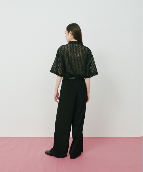 KACCO(カッコ)の「《ユニセックスアイテム》SIDE SLIT BUTTON WIDE SLACKS / サイドスリットボタンワイドスラックス(スラックス・メンズ・ダークブラウン/ブラック・LARGE/MEDIUM/SMALL)」の9枚目の写真