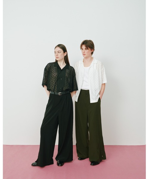 KACCO(カッコ)の「《ユニセックスアイテム》SIDE SLIT BUTTON WIDE SLACKS / サイドスリットボタンワイドスラックス(スラックス・メンズ・ダークブラウン/ブラック・LARGE/MEDIUM/SMALL)」の14枚目の写真